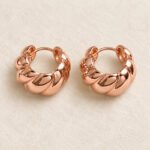 rose gold twisted hoop earrings