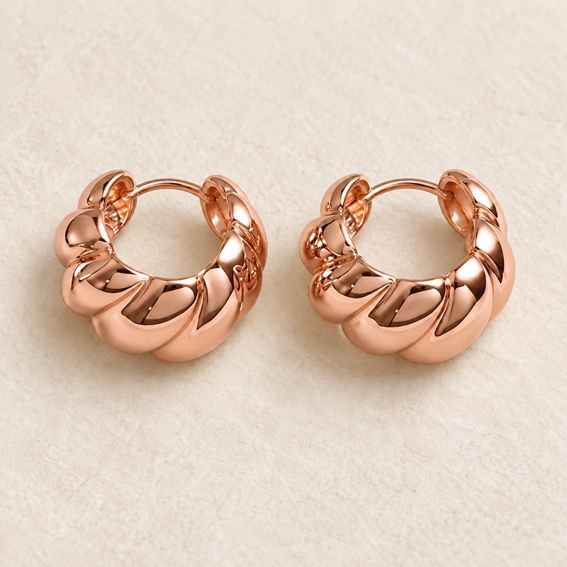 rose gold twisted hoop earrings